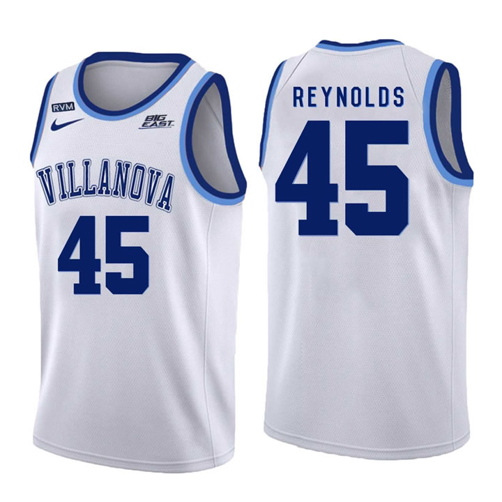 Villanova Wildcats 45 Darryl Reynolds White College Basketball Jersey Dzhi